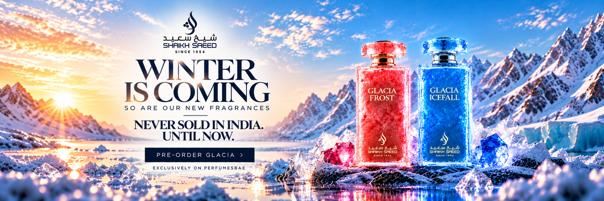 Winter is coming. So are our new fragrances. Never sold in India until now. Pre-order Glacia.