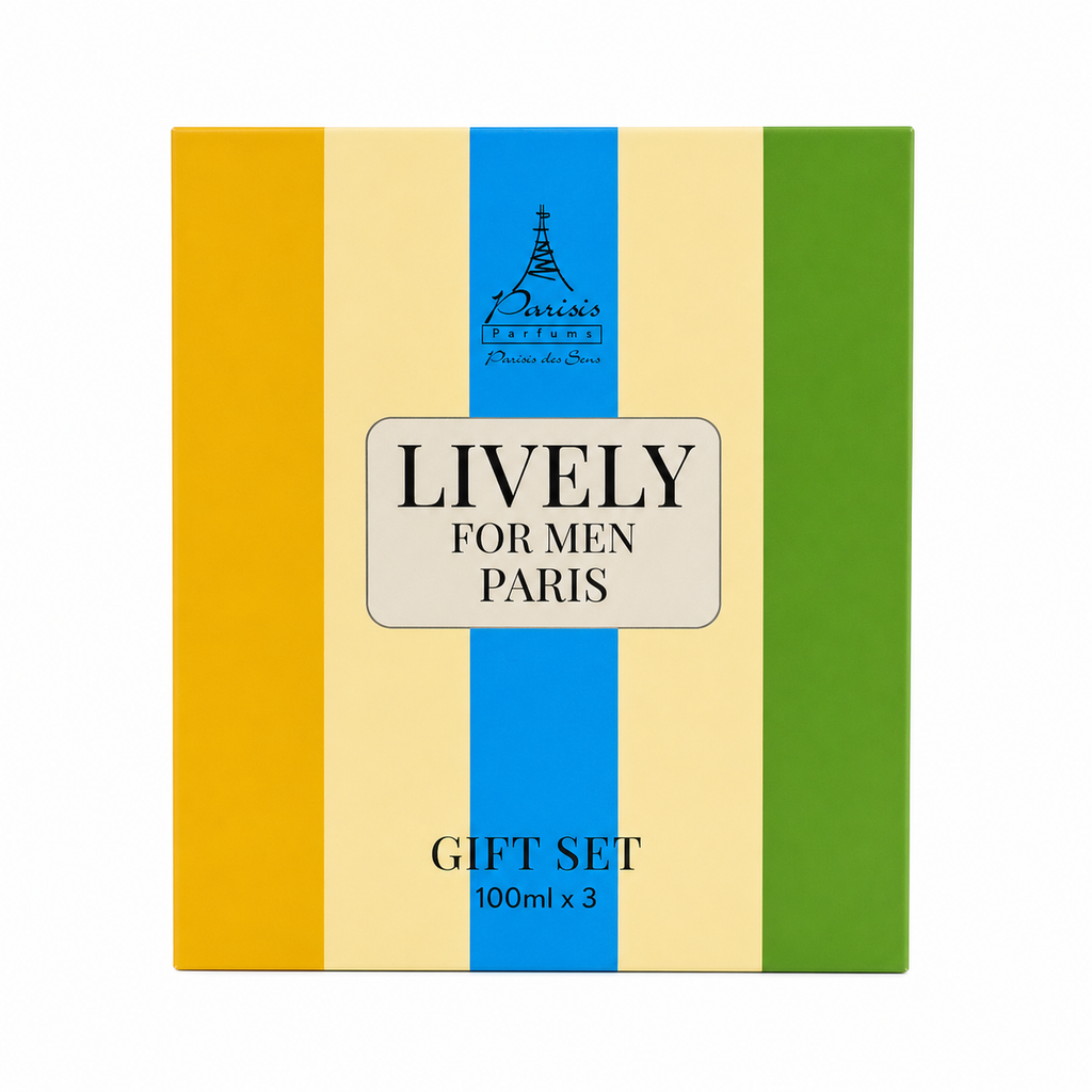 Parisis Parfums Lively For Men Paris Gift Set 3 x 100ml Eau de Toilette Parisis Parfums