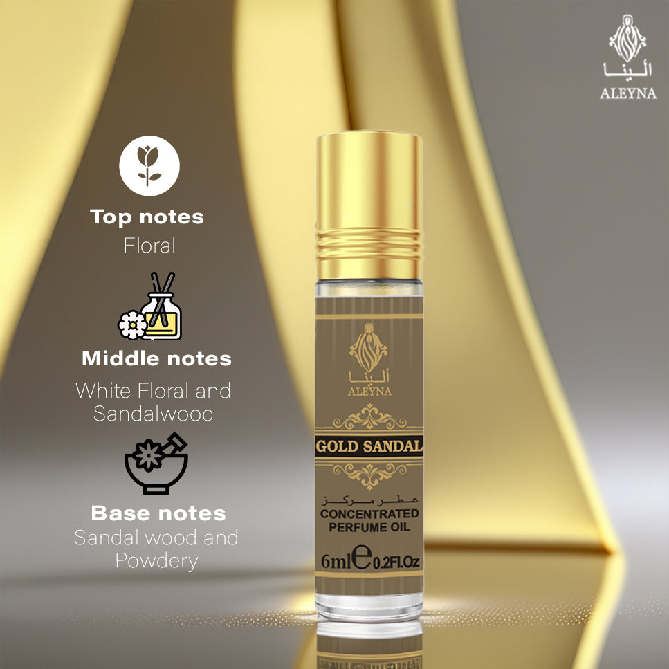 GOLD SANDAL Attar Roll-On Perfume 6ml ALEYNA