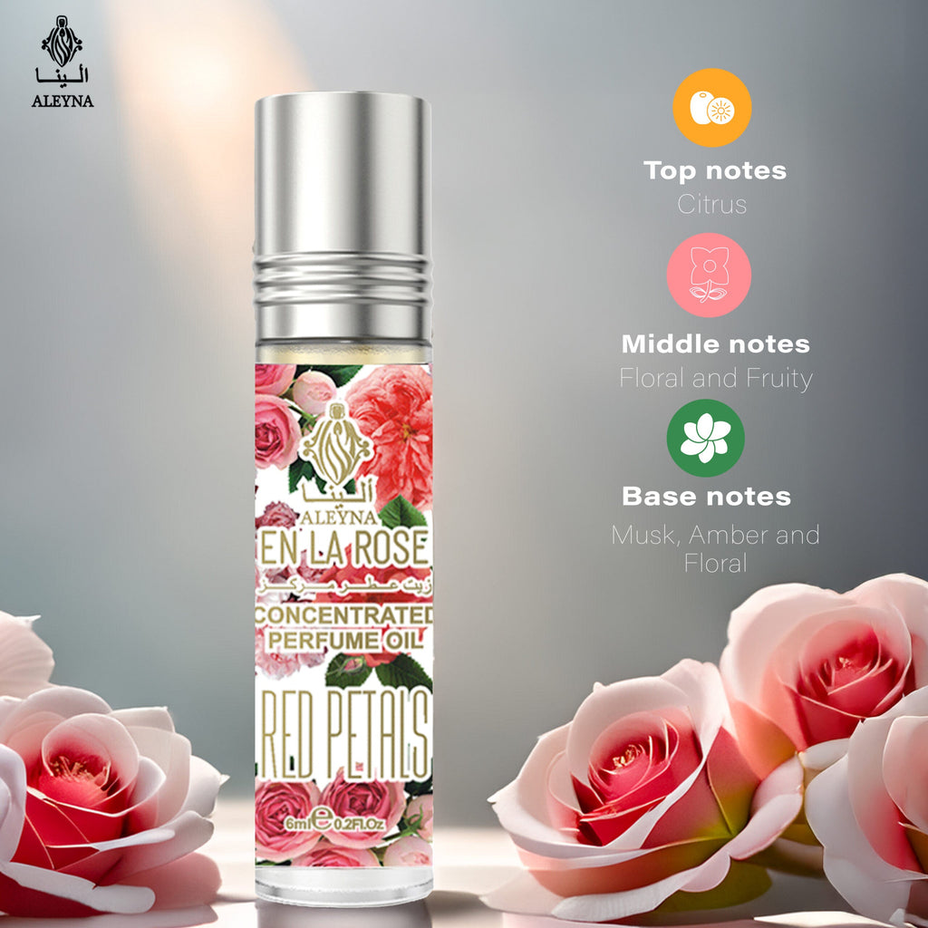 RED PETALS Attar Roll-On Perfume 6ml ALEYNA