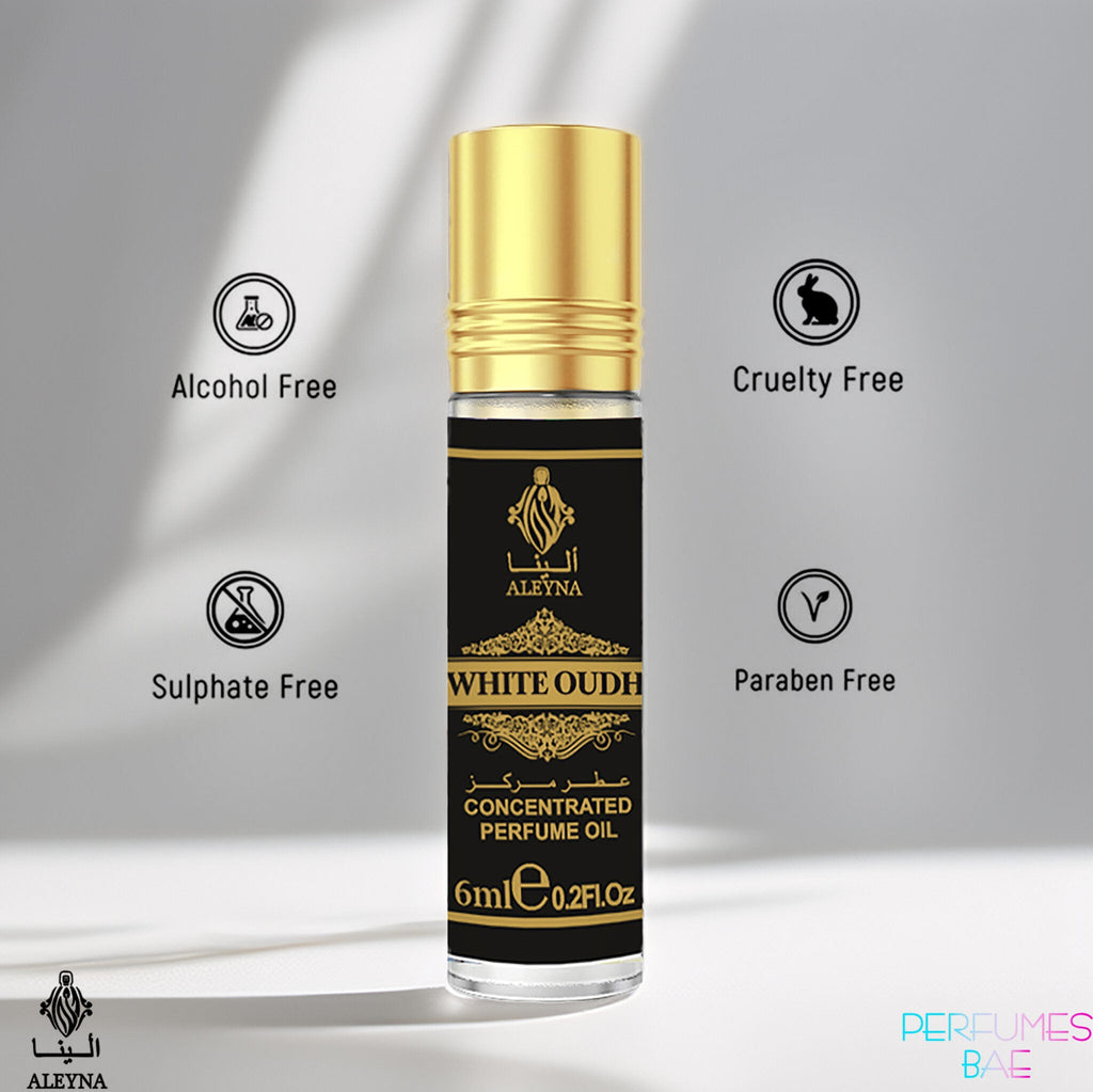 WHITE OUDH Attar Roll-On Perfume 6ml, ALEYNA