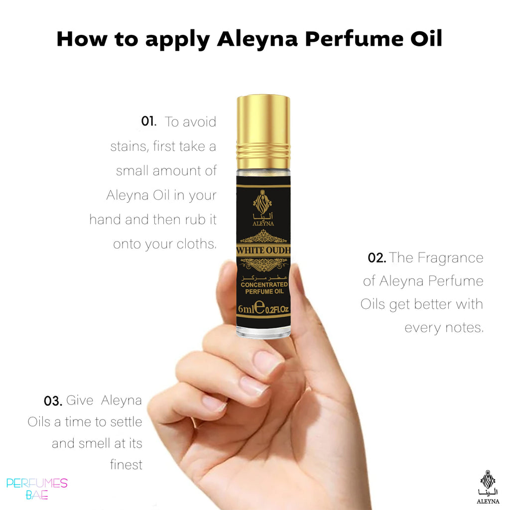 WHITE OUDH Attar Roll-On Perfume 6ml, ALEYNA
