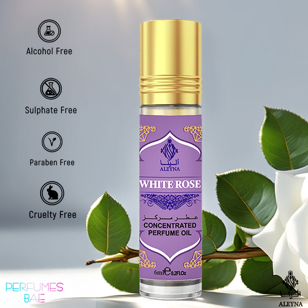 WHITE ROSE Attar Roll-On Perfume 6ml ALEYNA